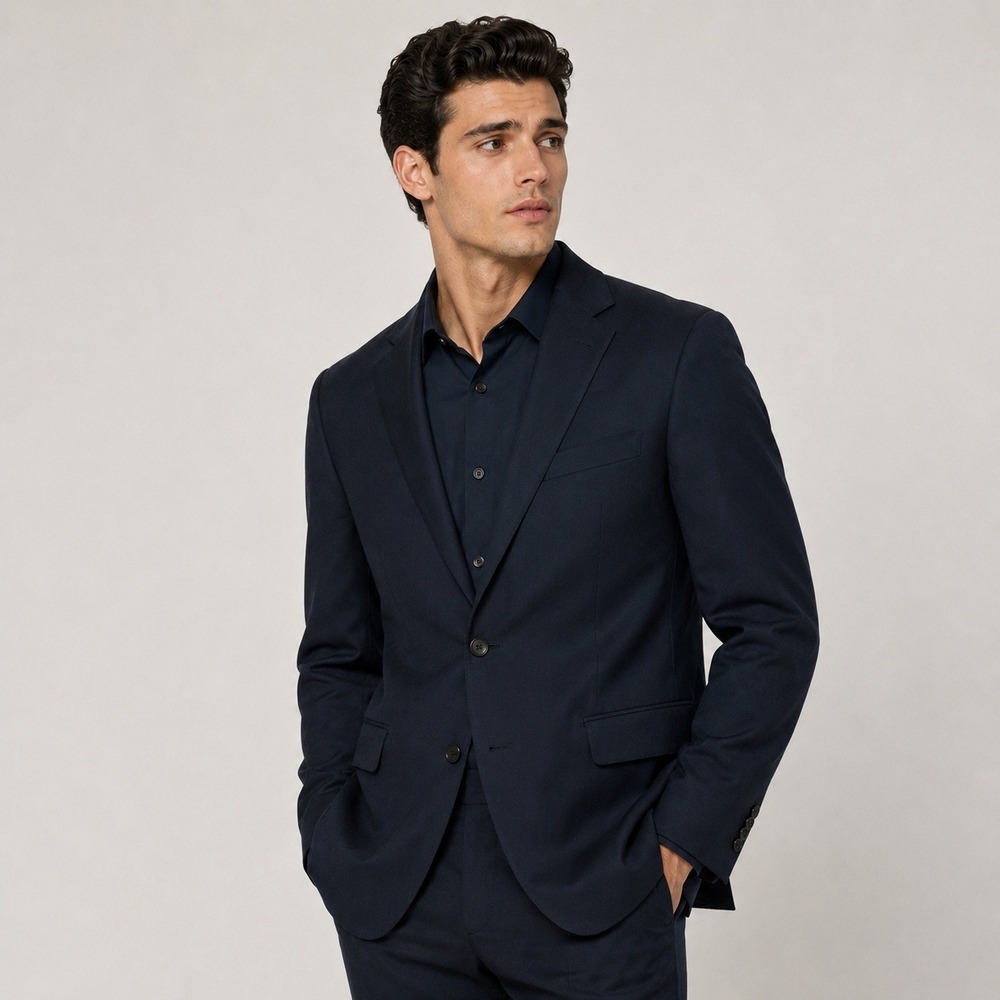 Comme Ca Ism Japanese Brand Mens Tropical Jacket Two Button Navy Suit Blazer / L
